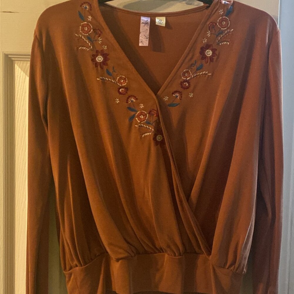 Cropped Long SLeeve Blouse